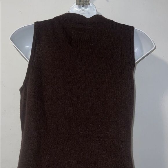 URBAN BEHAVIOR Vintage Brown Angora Blend Button Up Seater Vest-M - Picture 5 of 7